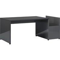 Vidaxl Coffee Table High Gloss Grey 90X45X35 Cm Engineered Wood, Grey