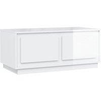 Vidaxl Coffee Table High Gloss White 102X50X44 Cm Engineered Wood, White