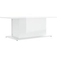 Vidaxl Coffee Table High Gloss White 102X55.5X40 Cm Engineered Wood, White