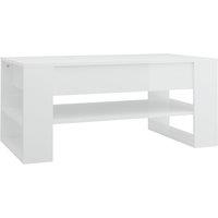 Vidaxl Coffee Table High Gloss White 102X55X45 Cm Engineered Wood, White