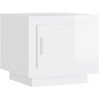 Vidaxl Coffee Table High Gloss White 51X50X45 Cm Engineered Wood, White