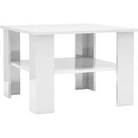 Vidaxl Coffee Table High Gloss White 60X60X42 Cm Engineered Wood, White