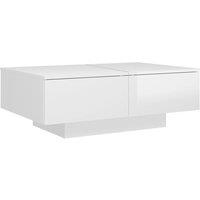 Vidaxl Coffee Table High Gloss White 90X60X31 Cm Engineered Wood, White