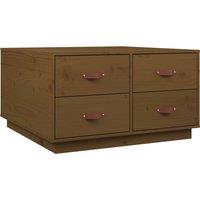 Vidaxl Coffee Table Honey Brown 80X80X45 Cm Solid Wood Pine, Brown