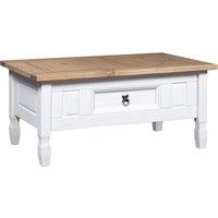 vidaXL Coffee Table Mexican Pine Corona Range White 100x60x45 cm, White