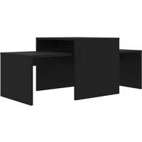 Vidaxl Coffee Table Set Black 100X48X40 Cm Engineered Wood, Black