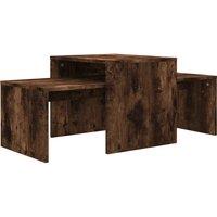 Vidaxl Coffee Table Set Smoked Oak 100X48X40 Cm Engineered Wood, Brown