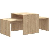 Vidaxl Coffee Table Set Sonoma Oak 100X48X40 Cm Engineered Wood, Brown