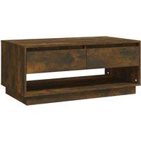 Vidaxl Coffee Table Smoked Oak 102.5X55X44 Cm Engineered Wood, Brown