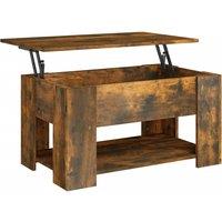 Vidaxl Coffee Table Smoked Oak 79X49X41 Cm Engineered Wood, Brown