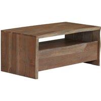Vidaxl Coffee Table Solid Acacia Wood Live Edges 90X50X40 Cm Grey, Grey