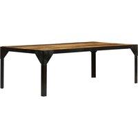 Vidaxl Coffee Table Solid Rough Mango Wood And Steel 110 Cm, Brown