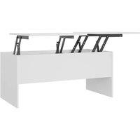 Vidaxl Coffee Table White 102X50.5X46.5 Cm Engineered Wood, White
