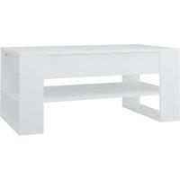 Vidaxl Coffee Table White 102X55X45 Cm Engineered Wood, White