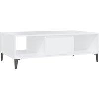 Vidaxl Coffee Table White 103.5X60X35 Cm Engineered Wood, White