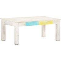 Vidaxl Coffee Table White 110X60X45 Cm Solid Mango Wood, White