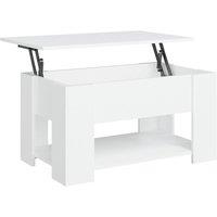 Vidaxl Coffee Table White 79X49X41 Cm Engineered Wood, White