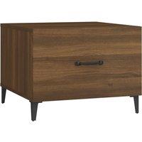 Vidaxl Coffee Table With Metal Legs Brown Oak 50X50X40 Cm, Brown