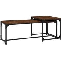 Vidaxl Coffee Tables 2 Pcs Brown Oak Engineered Wood, Brown