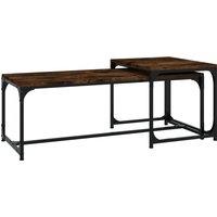 Vidaxl Coffee Tables 2 Pcs Smoked Oak Engineered Wood, Brown