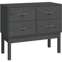 Vidaxl Console Cabinet Grey 90X40X78 Cm Solid Wood Pine, Grey