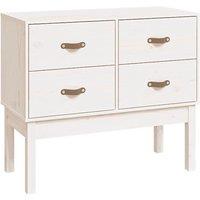 Vidaxl Console Cabinet White 90X40X78 Cm Solid Wood Pine, White