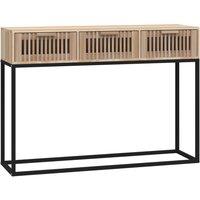 vidaXL Console Table 105x30x75 cm Engineered Wood and Iron, Brown