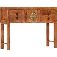 vidaXL Console Table 120x32x80 cm Solid Rough Wood Acacia, Brown