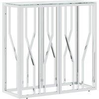 Vidaxl Console Table 70X30X70 Cm Stainless Steel And Glass, Silver