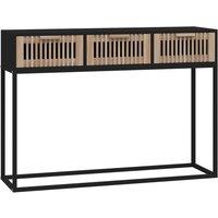 vidaXL Console Table Black 105x30x75 cm Engineered Wood and Iron, Black