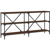 Vidaxl Console Table Brown Oak 160X30X75 Cm Engineered Wood And Iron, Brown