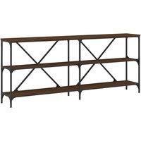 Vidaxl Console Table Brown Oak 180X30X75 Cm Engineered Wood And Iron, Brown