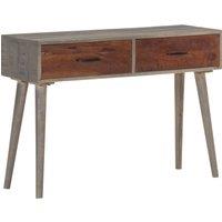 Vidaxl Console Table Grey 110X35X75 Cm Solid Rough Mango Wood, Grey