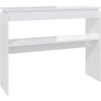 Vidaxl Console Table High Gloss White 102X30X80 Cm Engineered Wood, White
