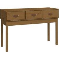 Vidaxl Console Table Honey Brown 114X40X75 Cm Solid Wood Pine, Brown