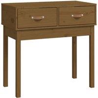 Vidaxl Console Table Honey Brown 76.5X40X75 Cm Solid Wood Pine, Brown