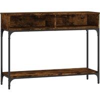 Vidaxl Console Table Smoked Oak 100X30.5X75 Cm Engineered Wood, Brown