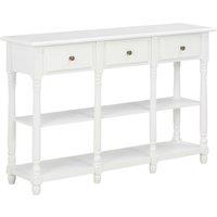 Vidaxl Console Table White 110X30X76Cm Engineered Wood, White