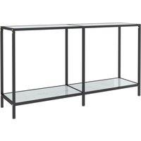 Vidaxl Console Table White 140X35X75.5 Cm Tempered Glass, White