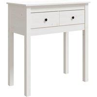 Vidaxl Console Table White 70X35X75 Cm Solid Wood Pine, White