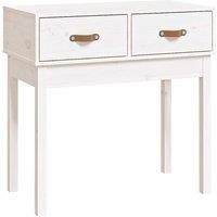 Vidaxl Console Table White 76.5X40X75 Cm Solid Wood Pine, White