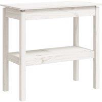 Vidaxl Console Table White 80X40X75 Cm Solid Wood Pine, White