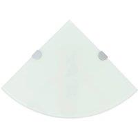 Vidaxl Corner Shelf With Chrome Supports Glass White 35X35 Cm, White