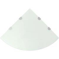 Vidaxl Corner Shelf With Chrome Supports Glass White 45X45 Cm, White
