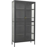 Vidaxl Display Cabinet Anthracite 90X40X180 Cm Steel And Tempered Glass