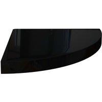 Vidaxl Floating Corner Shelf High Gloss Black 35X35X3.8 Cm Mdf, Black