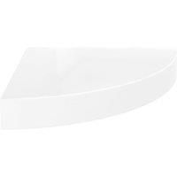 Vidaxl Floating Corner Shelf High Gloss White 25X25X3.8 Cm Mdf, White