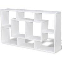 Vidaxl Floating Wall Display Shelf 8 Compartments White, White
