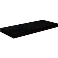 Vidaxl Floating Wall Shelf High Gloss Black 60X23.5X3.8 Cm Mdf, Black