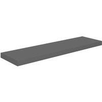 Vidaxl Floating Wall Shelf High Gloss Grey 90X23.5X3.8 Cm Mdf, Grey